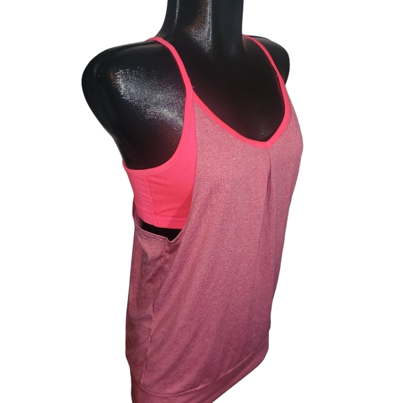 Champion Layered Pink Tank Top With Sports Bra M - Picture 2 of 6